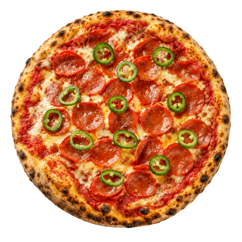 Pizza Diavola SAUCY văzută de sus